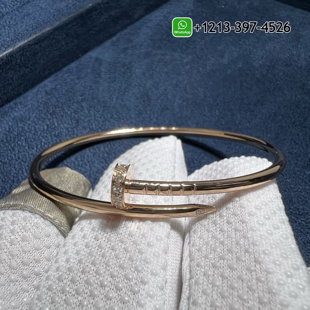 Cartier 18K Rose Gold Diamond Juste Un Clou Small Model Nail Bracelet B6065817
