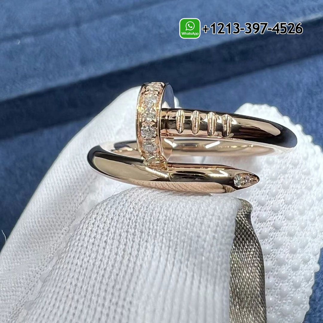 Cartier 18K Rose Gold Diamond Nail Juste Un Clou Ring B4094800