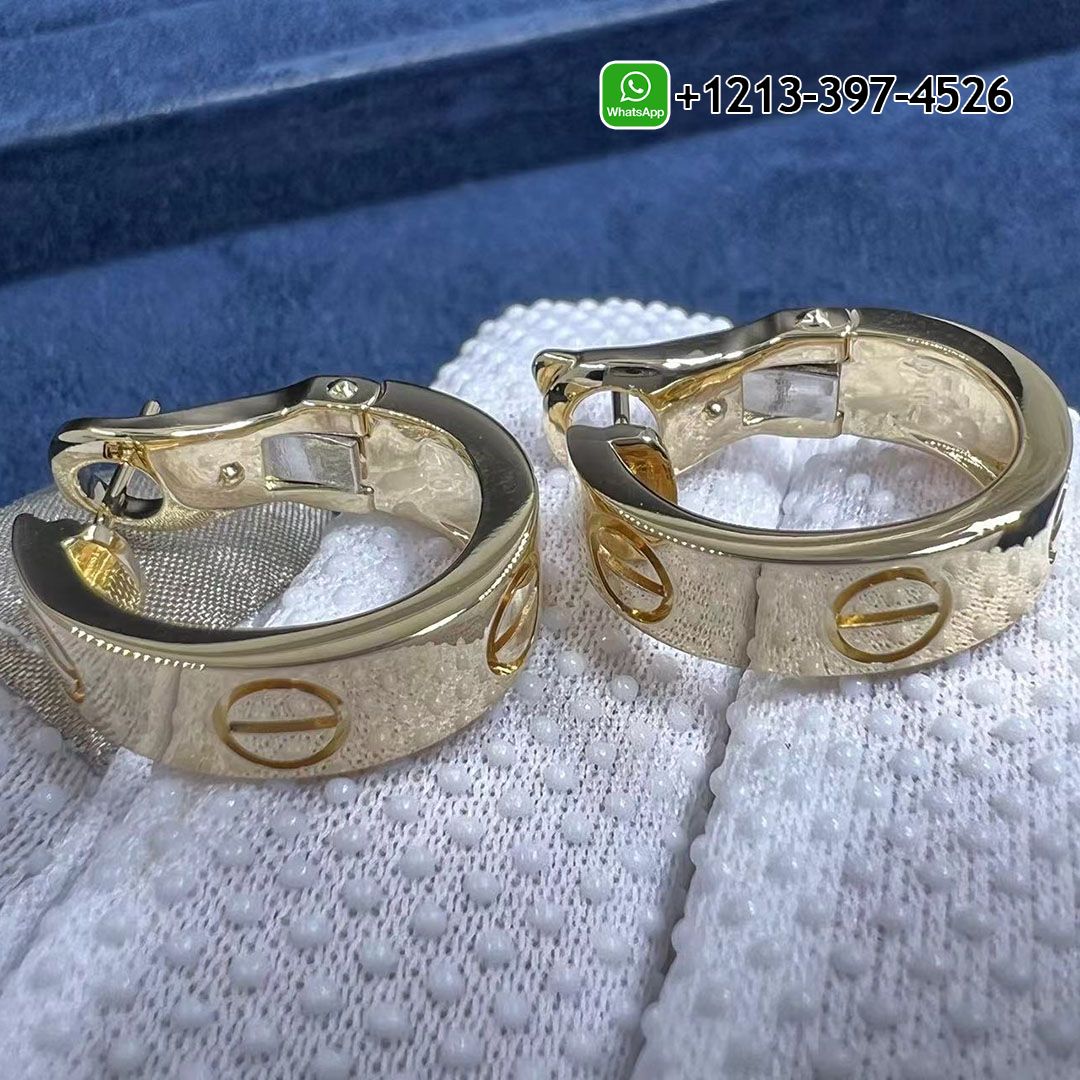 Cartier 18K Yellow Gold 5.7mm LOVE Hoop Earrings B8022500