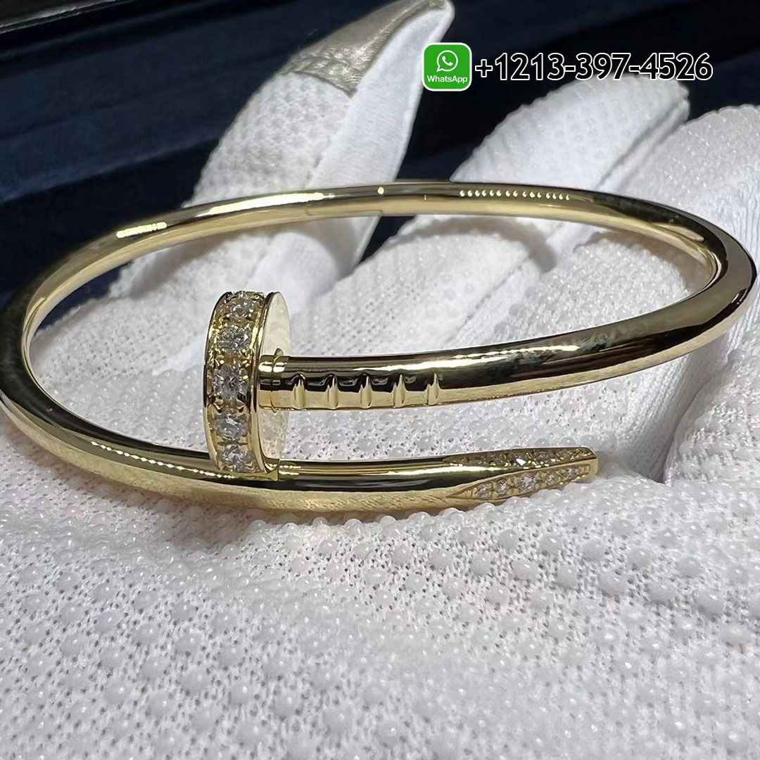 Cartier 18K Yellow Gold Diamond Nail Juste Un Clou Bracelet B6048617