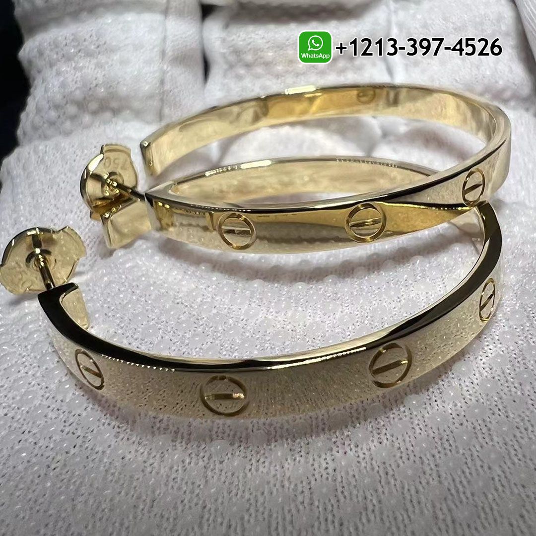 Cartier 18k Yellow Gold LOVE 32.6mm Hoop Earrings B8028200
