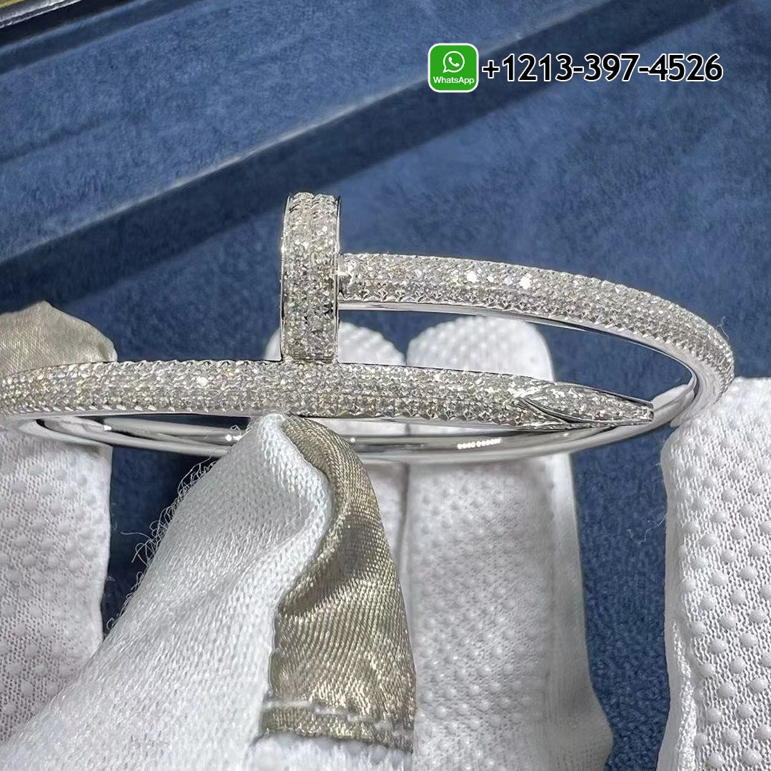 Cartier Classic 18K White Gold Diamond Juste Un Clou Bracelet N6707317