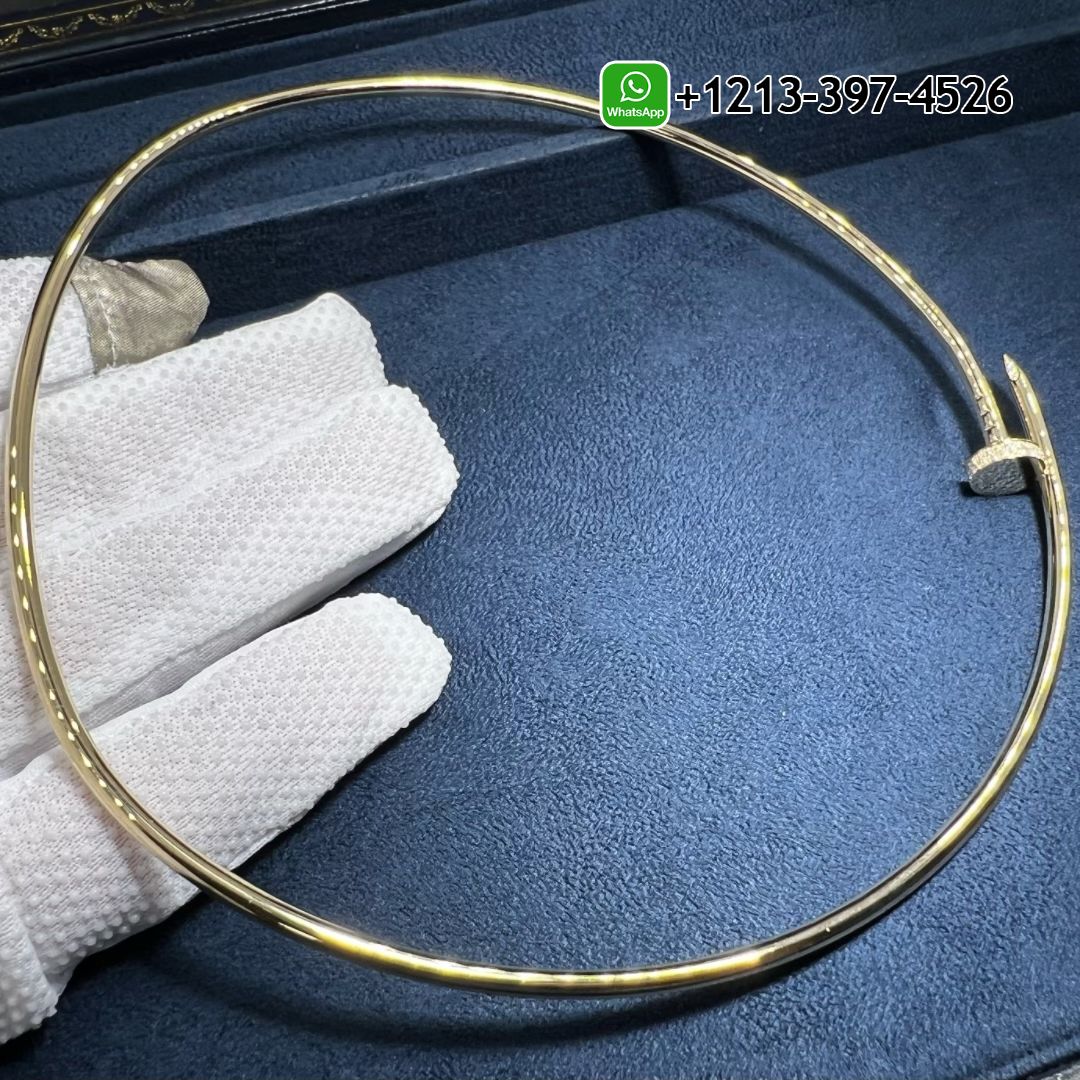 Cartier Juste un Clou 18K Yellow Gold Diamond Small Model Nail Necklace N7424422