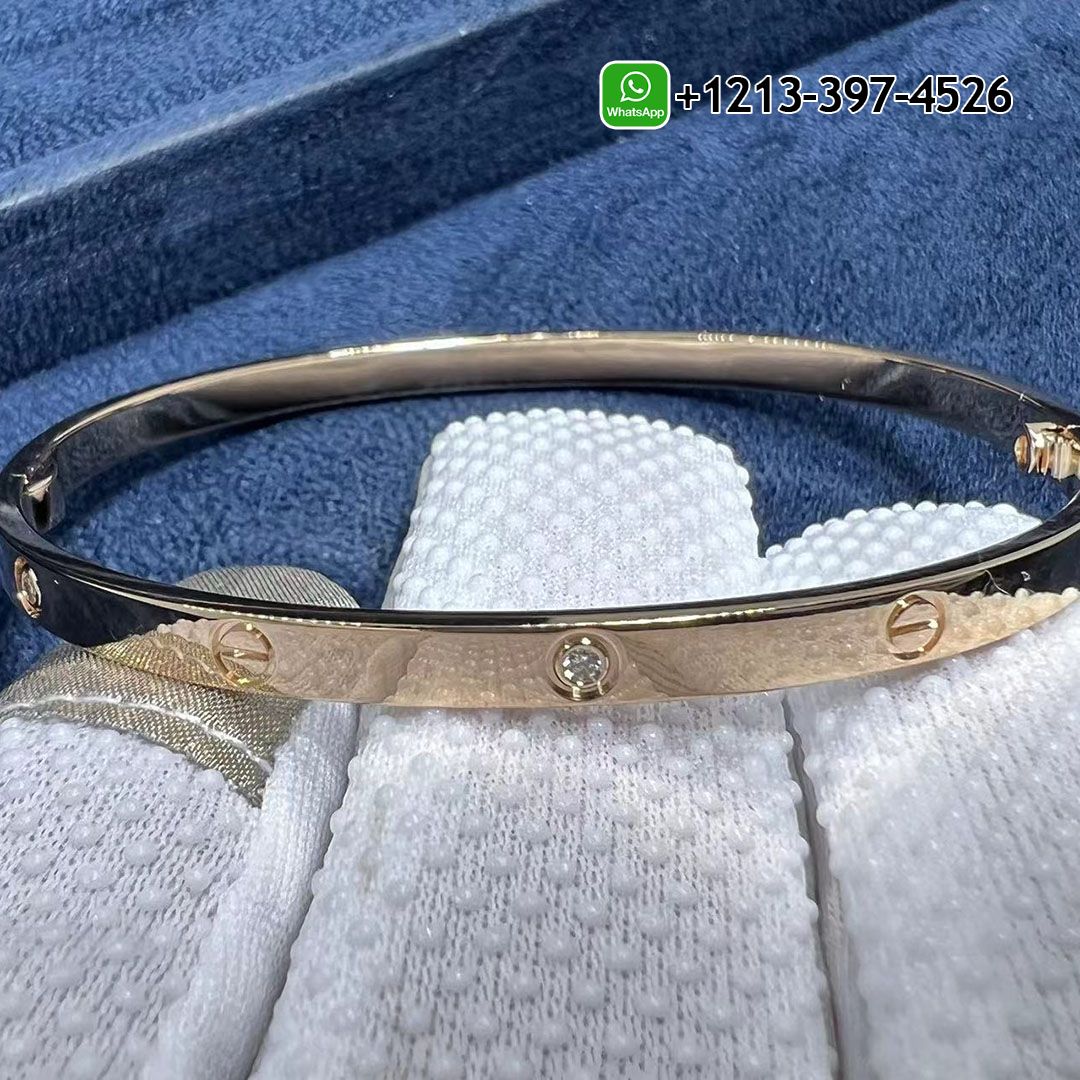 Cartier LOVE 18k Rose Gold 6 Diamonds SM Bracelet B6047617