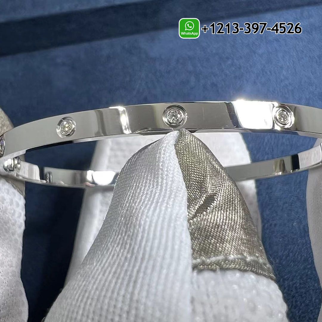 Cartier Love 18K White Gold 10 Diamond Small Model Bracelet B6048017