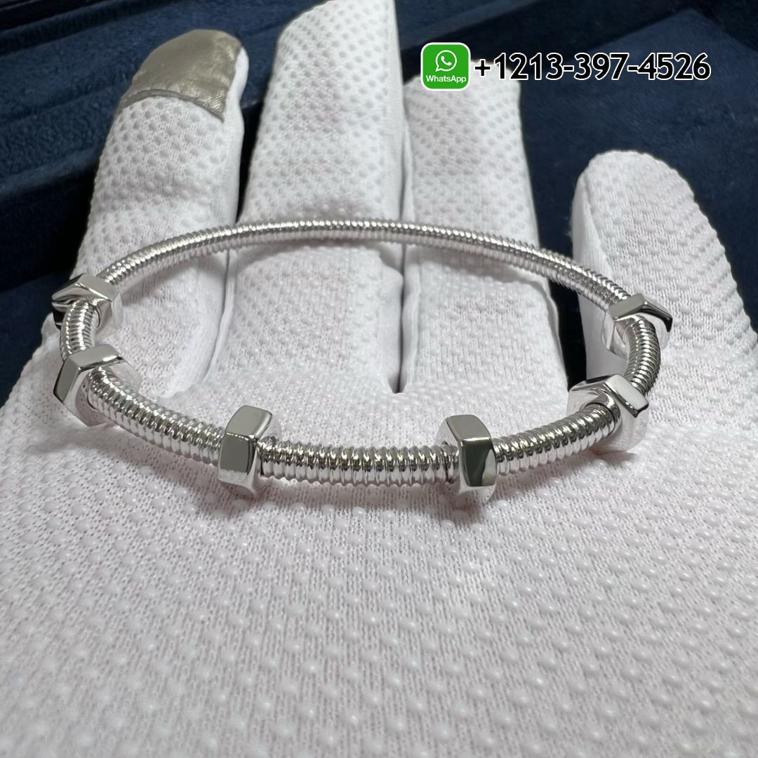 Cartier Solid 18K White Gold Ecrou De Cartier Bracelet B6049617