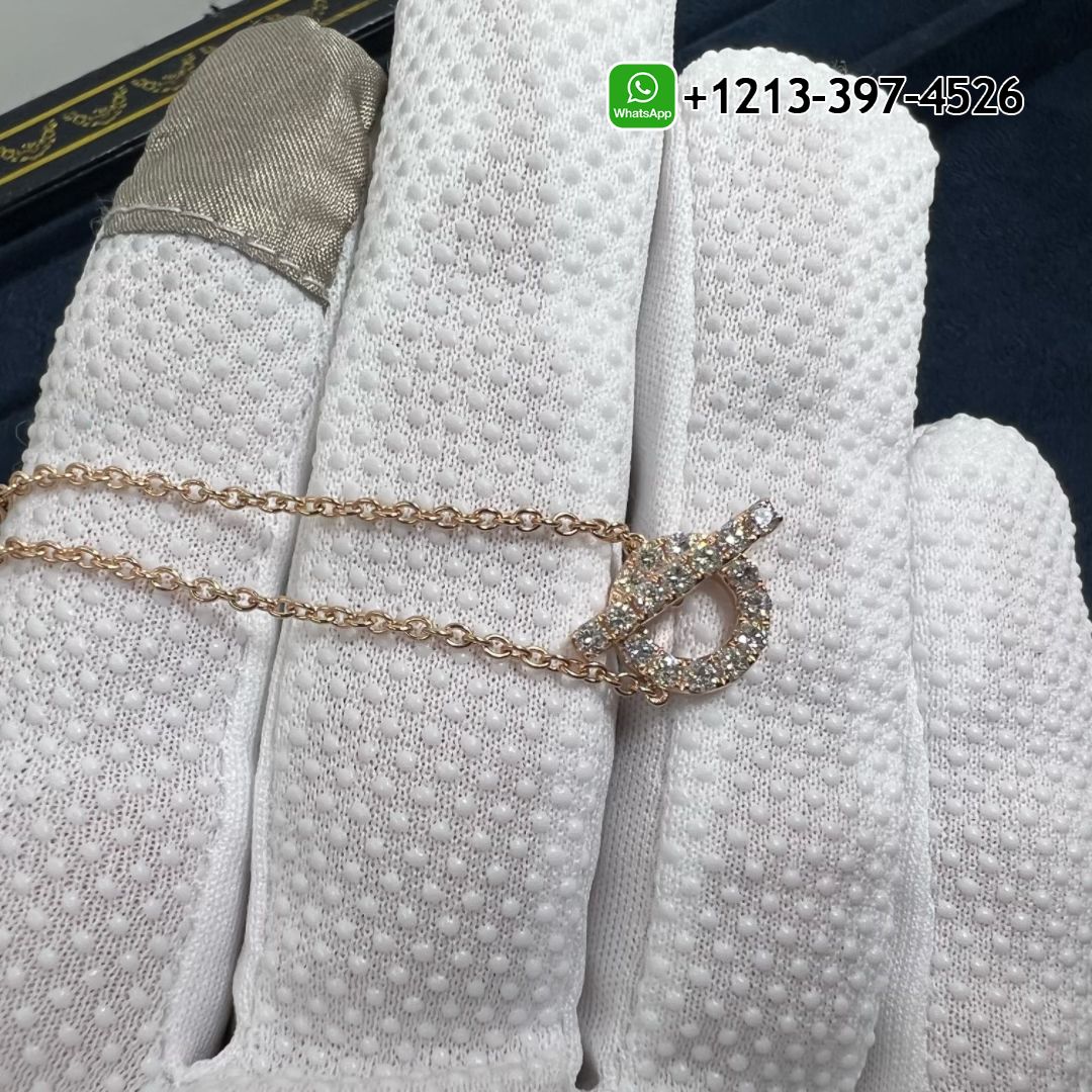 Hermes Paris Finesse 18K Rose Gold Necklace H219315B 00