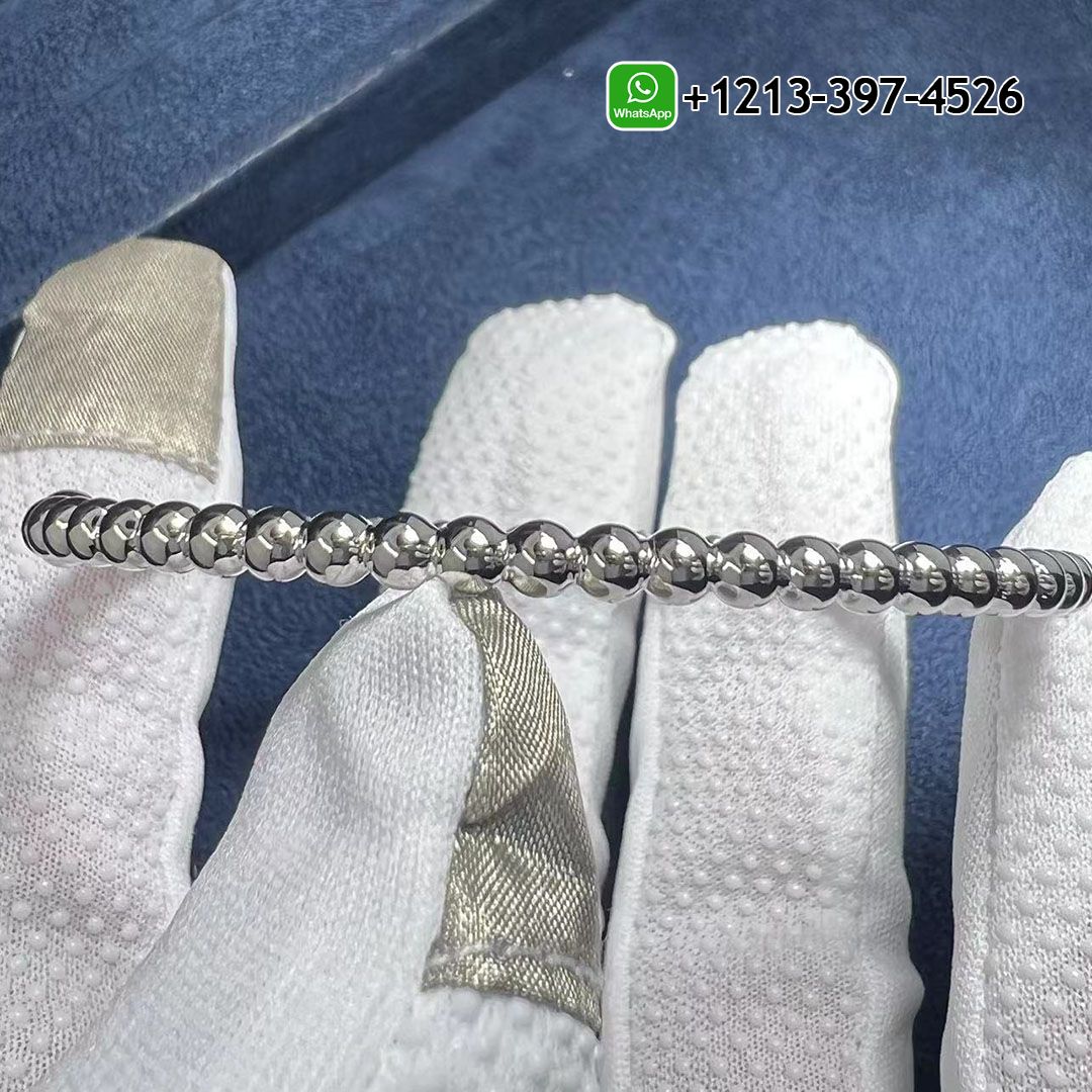 Van Cleef 18K White Gold Perlée Pearls of Gold Bracelet VCARO7A900