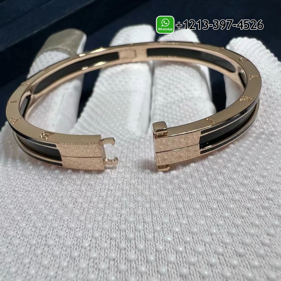 Bulgari B.zero1 bracelet in 18 kt rose gold with matte black ceramic 358057