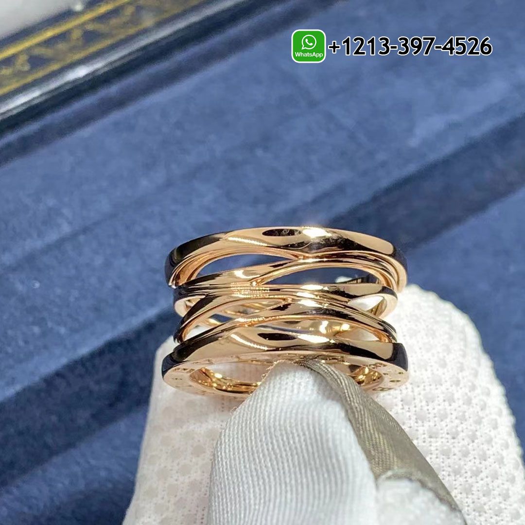 Bvlgari B.zero1 Design Legend Sold 18k Rose Gold 4-band Ring