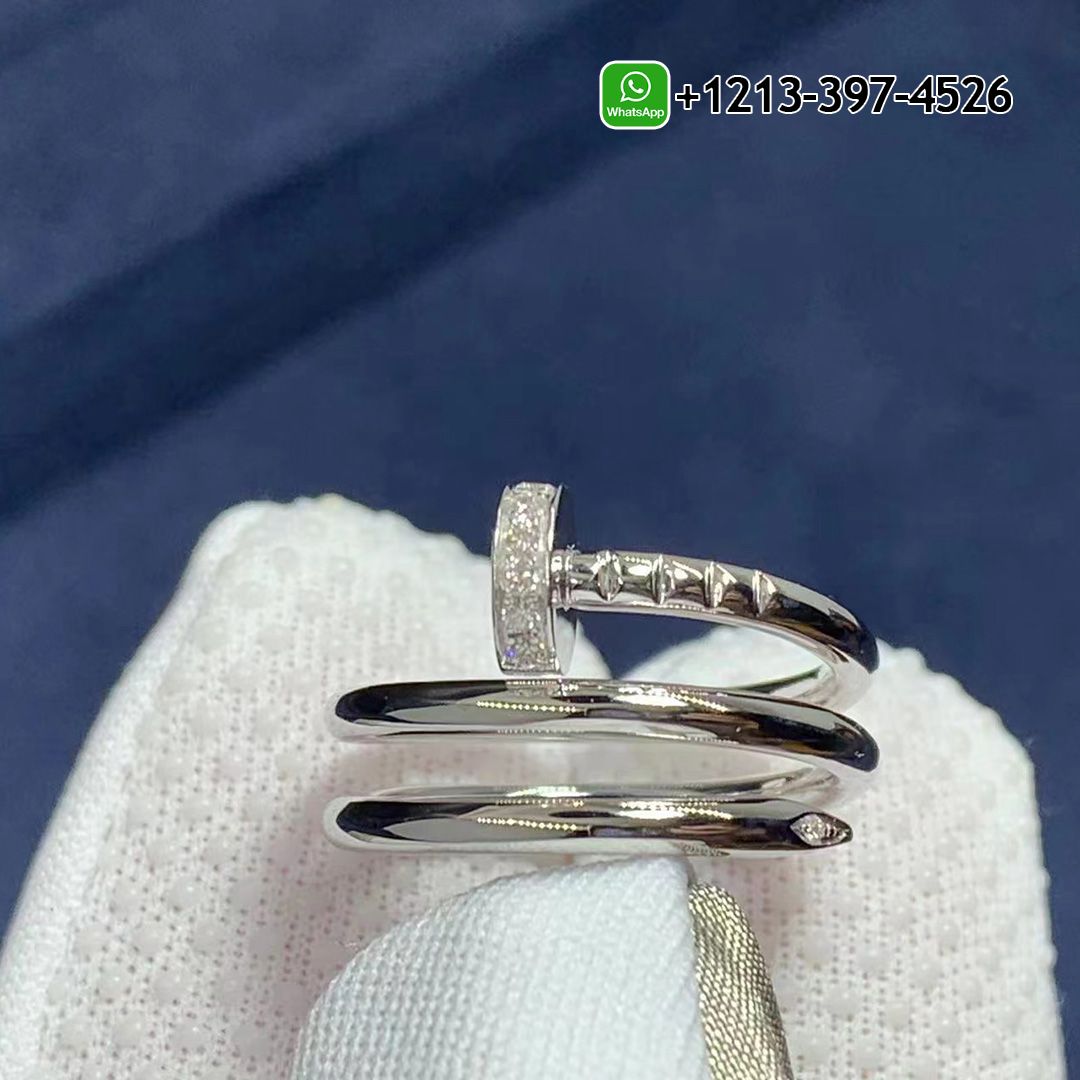 Cartier 18K White Gold Diamond Nail Juste Un Clou Ring B4211000