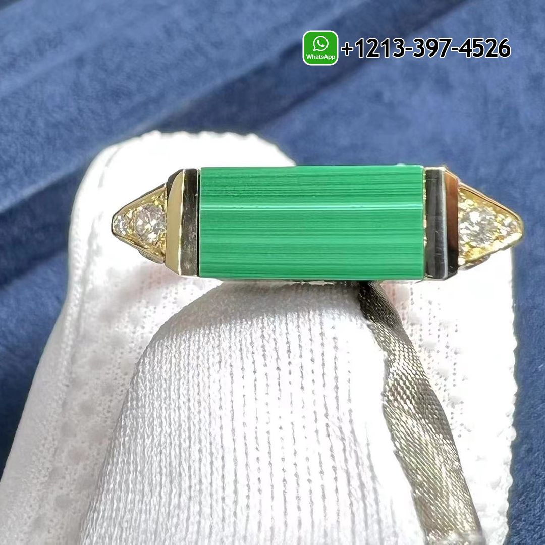 Cartier 18K Yellow Gold Diamond & Malachite Les Berlingots de Cartier Ring B4235500