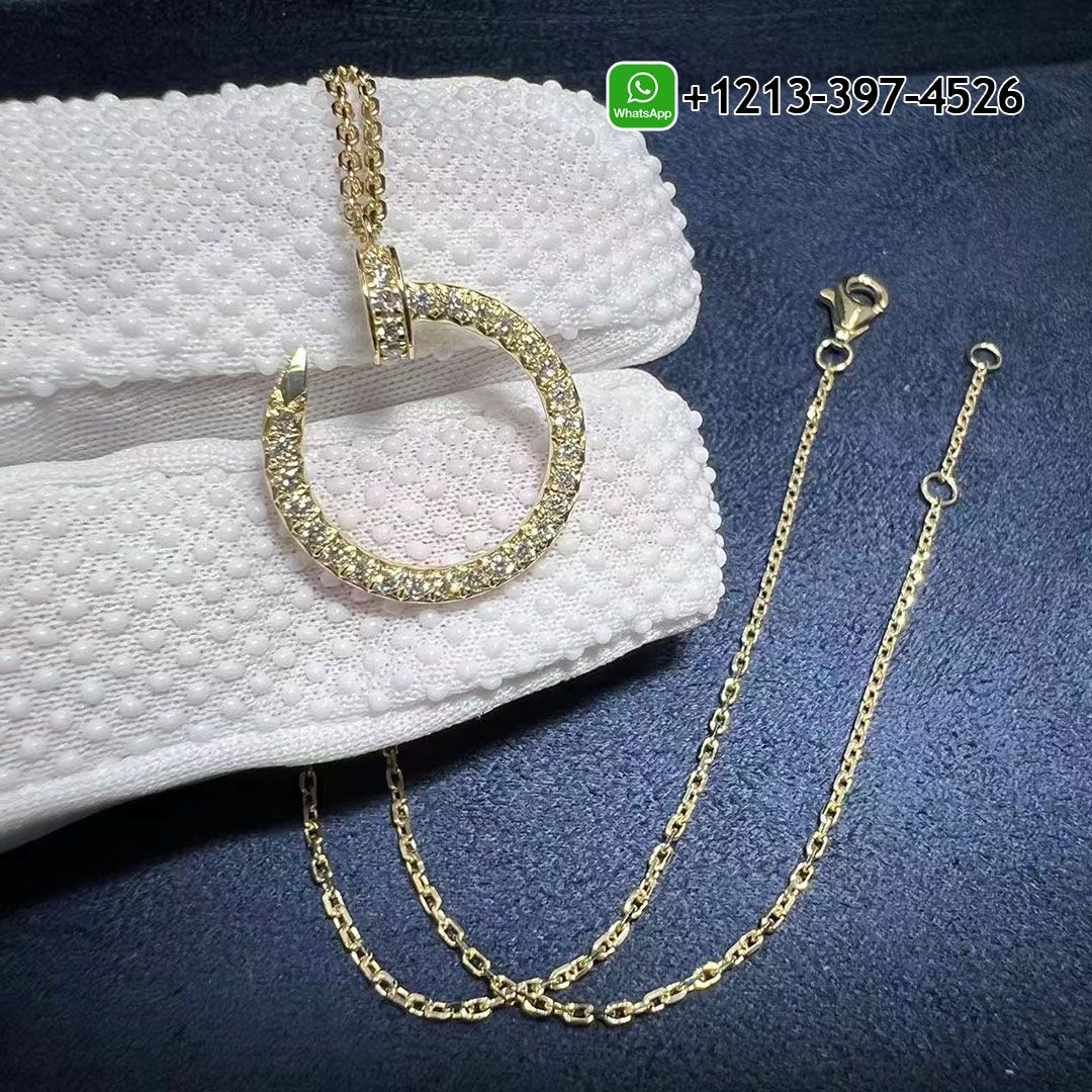 Cartier 18k Yellow Gold Pave Diamond Juste Un Clou Nail Pendant Necklace B7224896