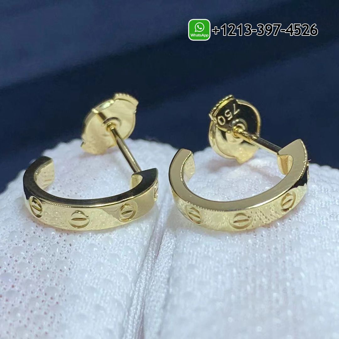 Cartier Love 18K Yellow Gold Stud Hoop Earrings B8028800