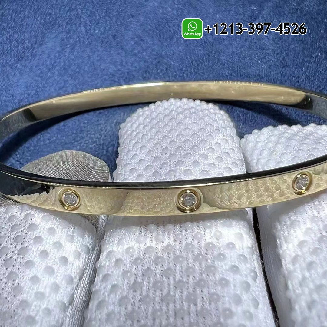 Cartier Love Bracelet Small Model 18K Yellow Gold With 10 Diamonds B6047817