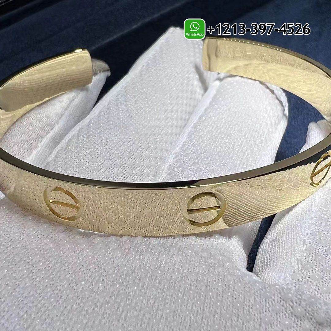 Cartier Solid 18K Yellow Gold Open Love Cuff Bracelet B6064617