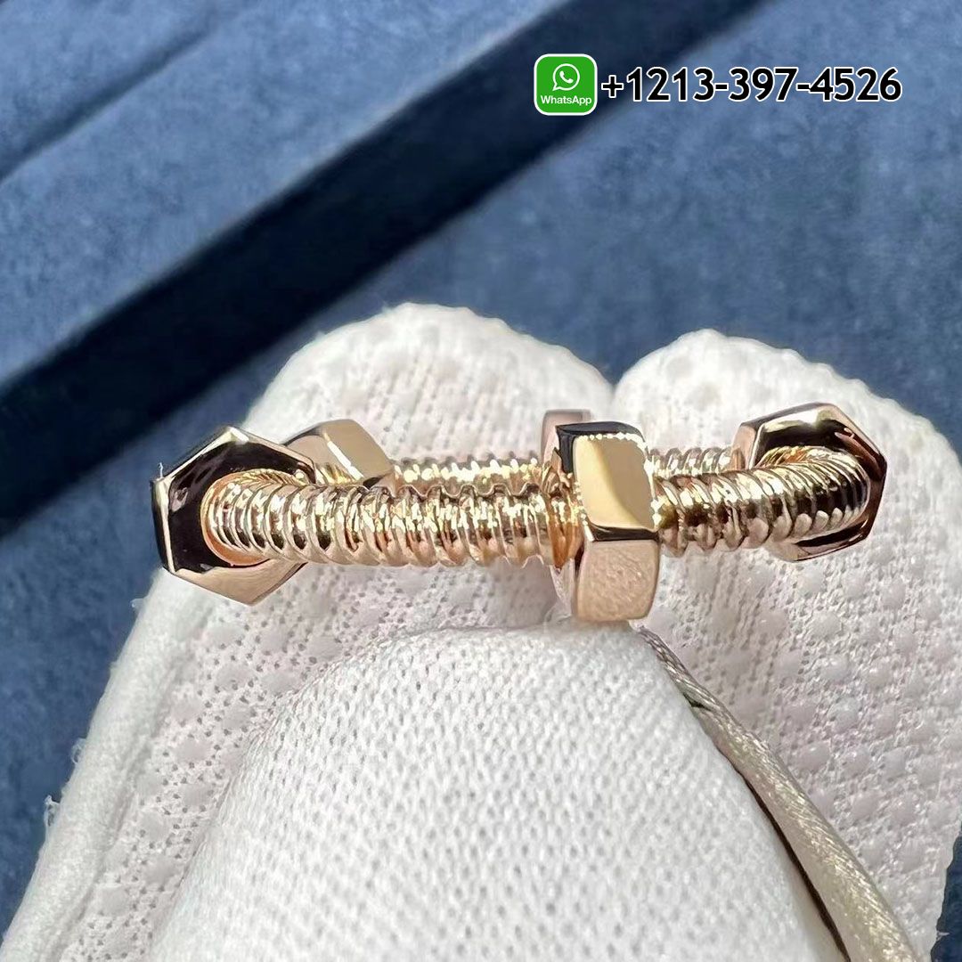 Cartier Solid 18k Rose Gold Ecrou de Cartier Ring B4227300