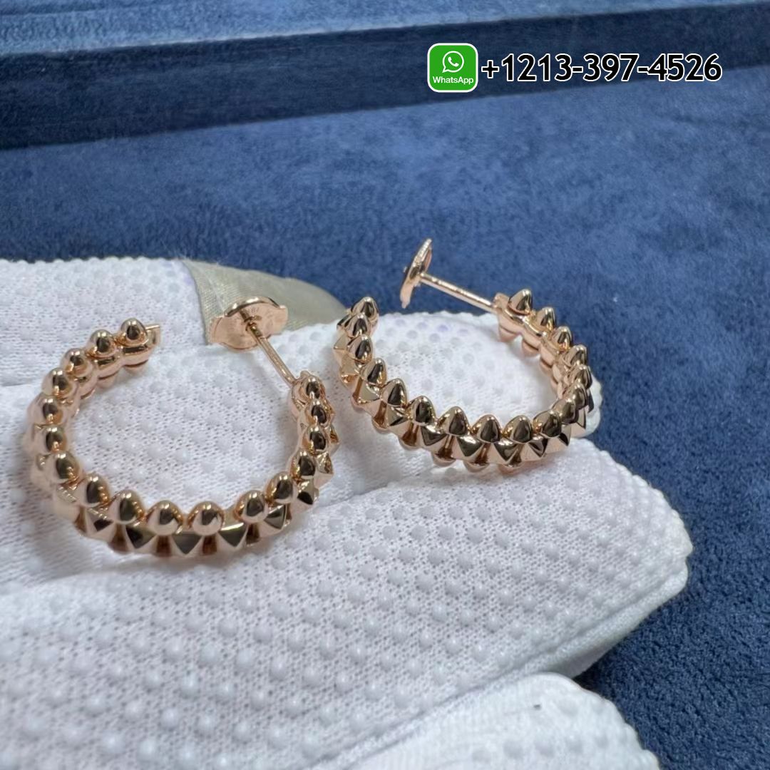 Cartier Solid 18k Rose Gold Small Clash de Cartier Hoop Earrings B8301415