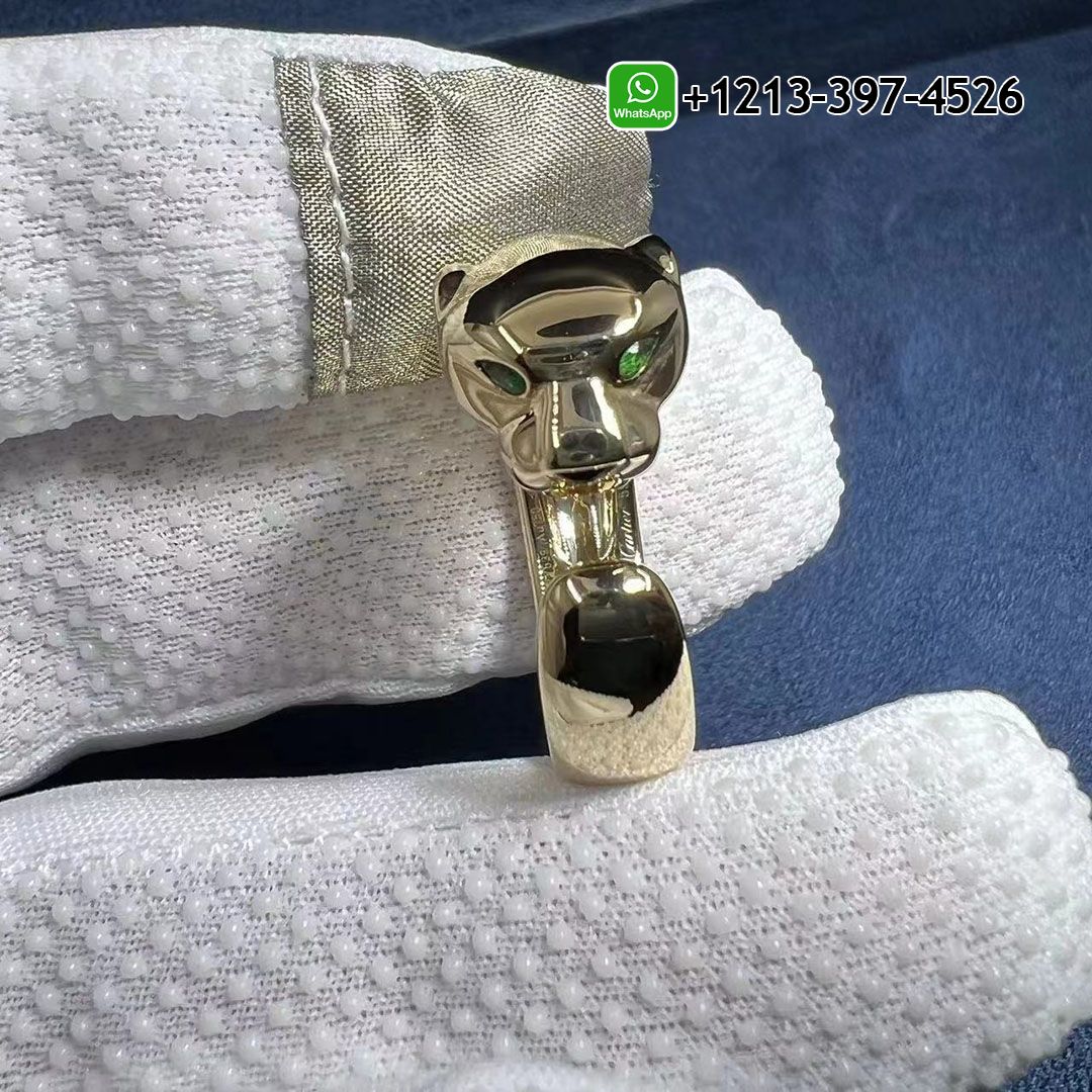 Cartier Solid 18k Yellow Gold Tsavorite Garnets Panthère de Cartier Ring B4085900