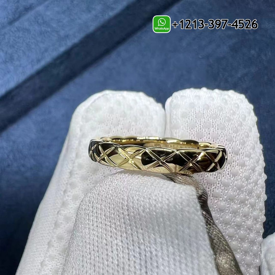 Chanel Coco Crush Ring Quilted Motif, Mini Version, 18k Yellow Gold J11794