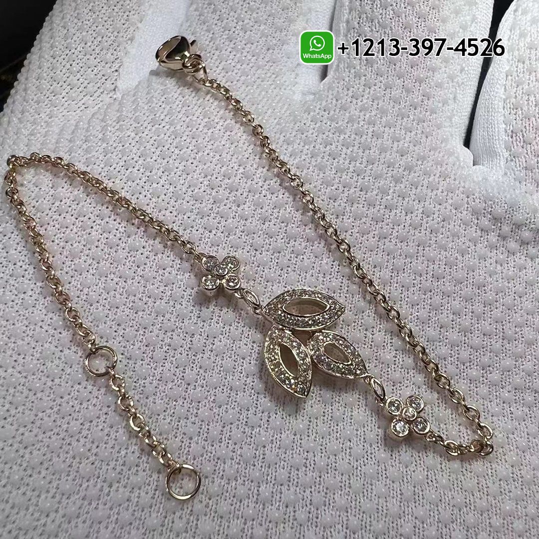Custom Harry Winston Lily Cluster 18K Rose Gold Diamond Bracelet