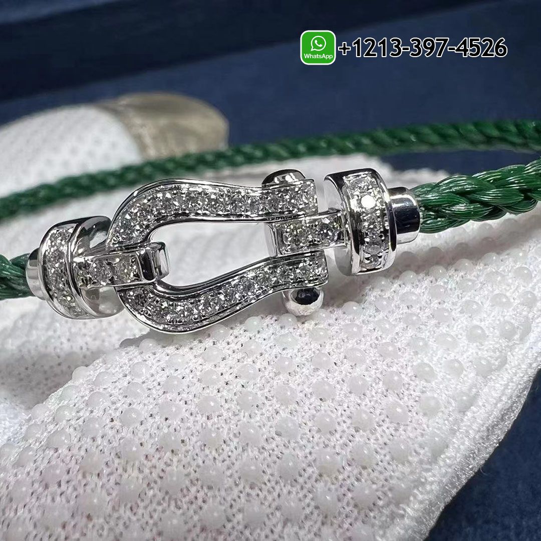 Force 10 Bracelet 18k white gold and diamonds medium model Blue Cable