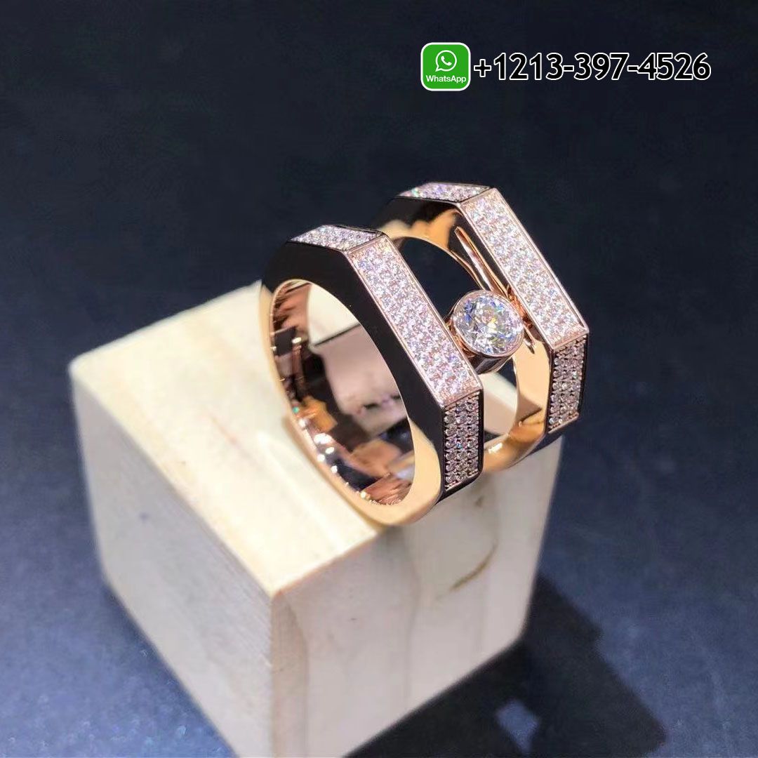 Messika 18k Rose Gold Move Pei Pavé Ring