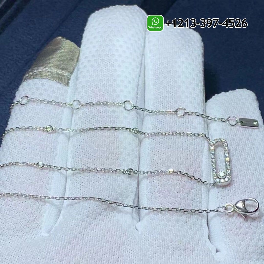 Messika Move Uno Pavé Diamond 18K White Gold Necklace