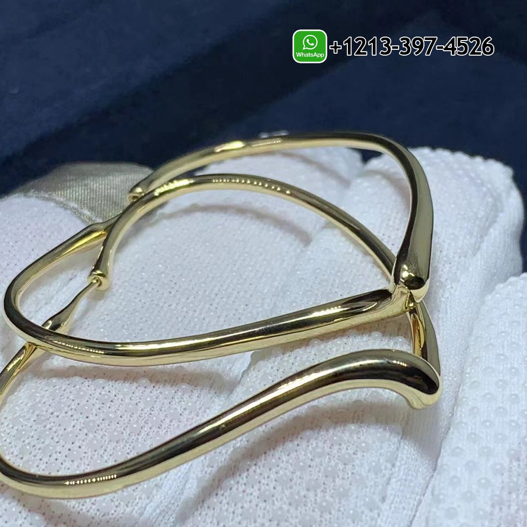 Tiffany & Co. Elsa Peretti Open Heart Hoop 18K Yellow Gold Earrings
