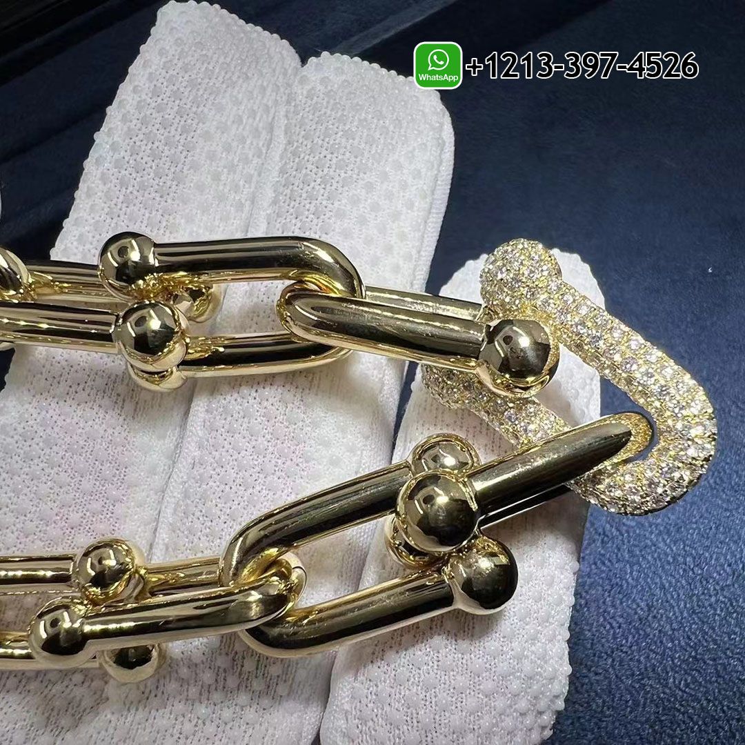 Tiffany HardWear Graduated Link 18k Yellow Gold Diamond Necklace