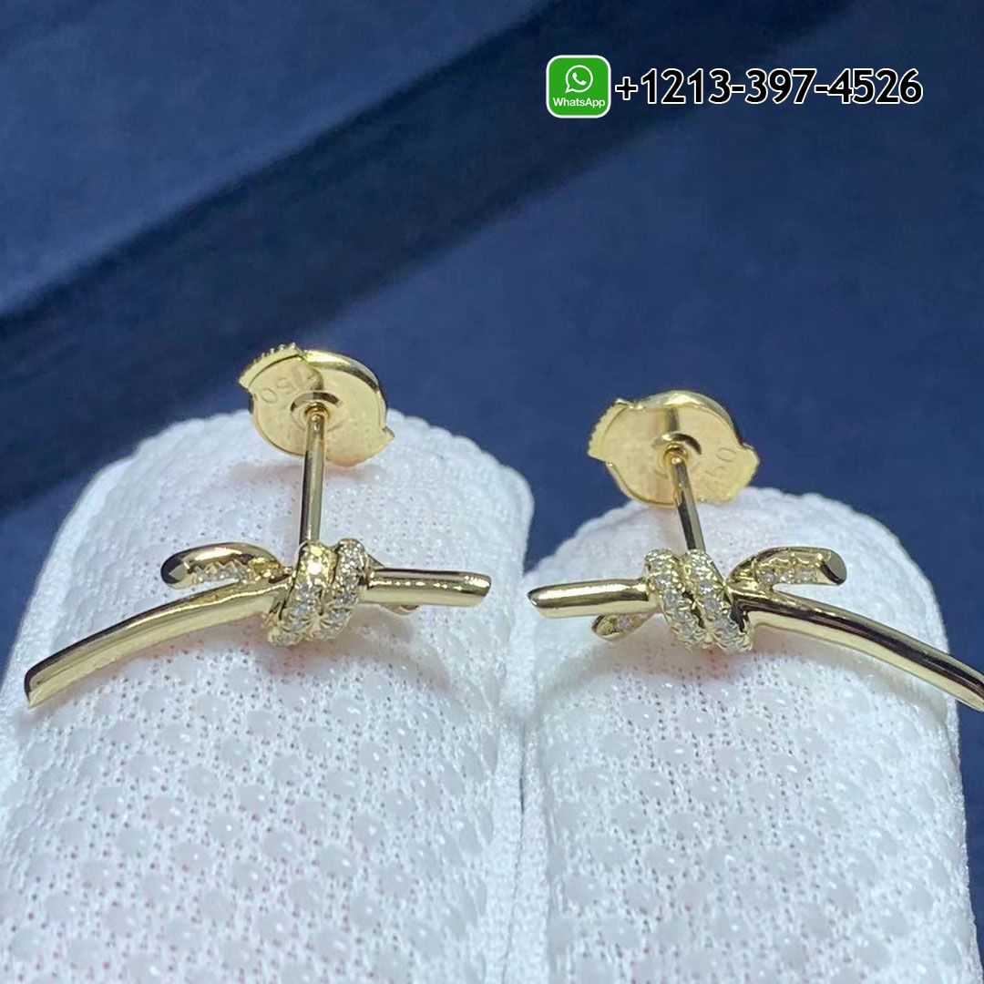 Tiffany Knot 18K Yellow Gold with Diamonds Earrings