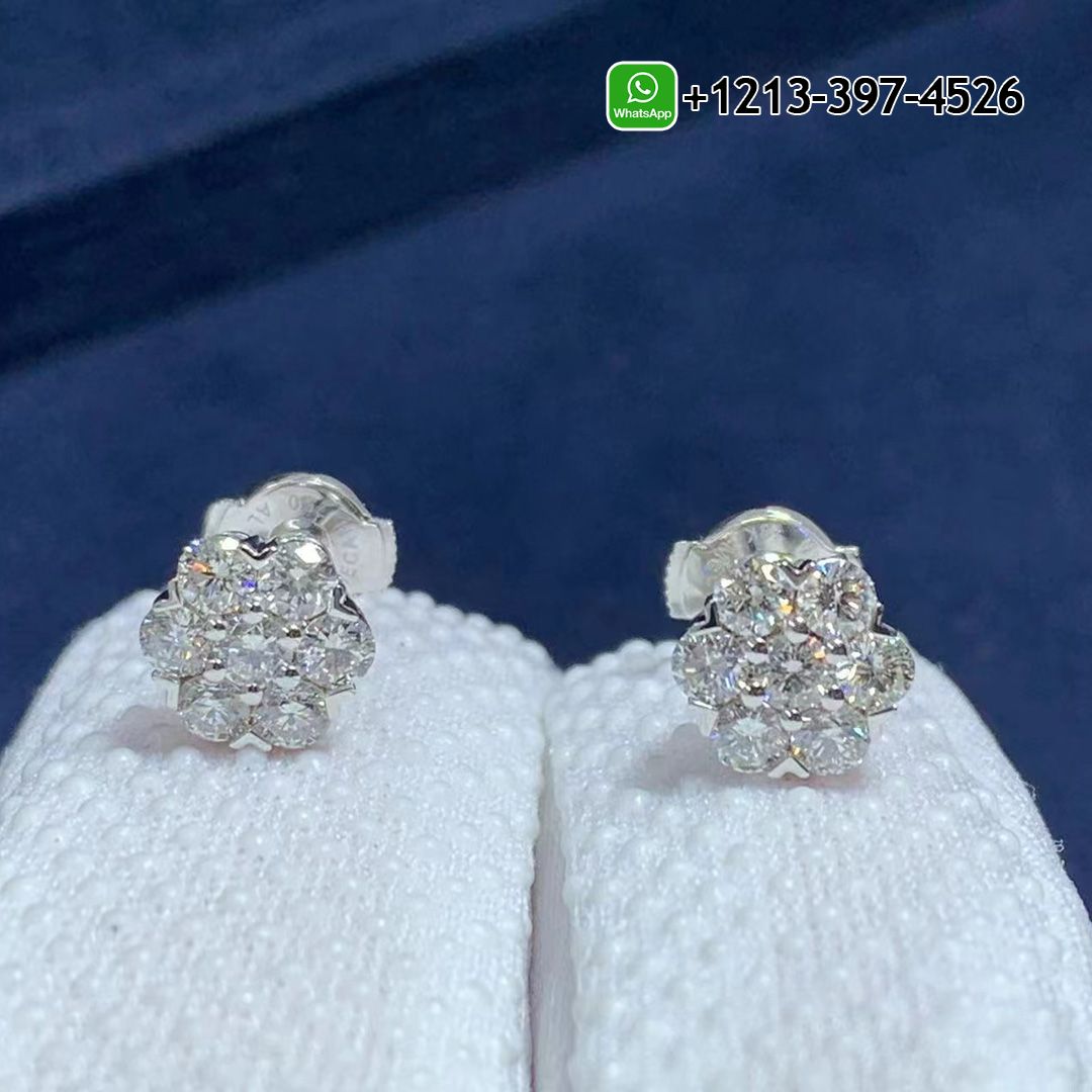 Van Cleef & Arpels 18K White Gold Diamond Fleurette Earstuds VCARP9X800