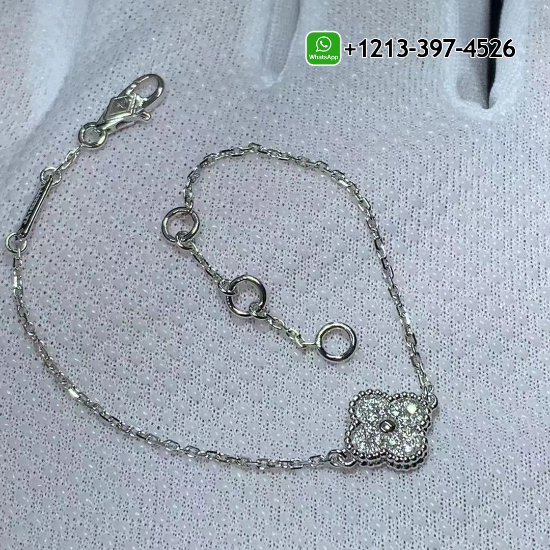 Van Cleef & Arpels Sweet Alhambra 18K White gold Diamond Bracelet VCARO85600