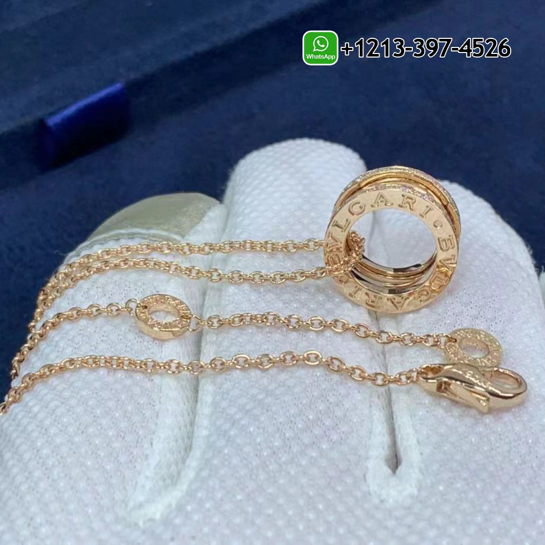 Bvlgari B.zero1 18K Rose Gold Necklace B.zero1 Design Legend Pendant – 354195
