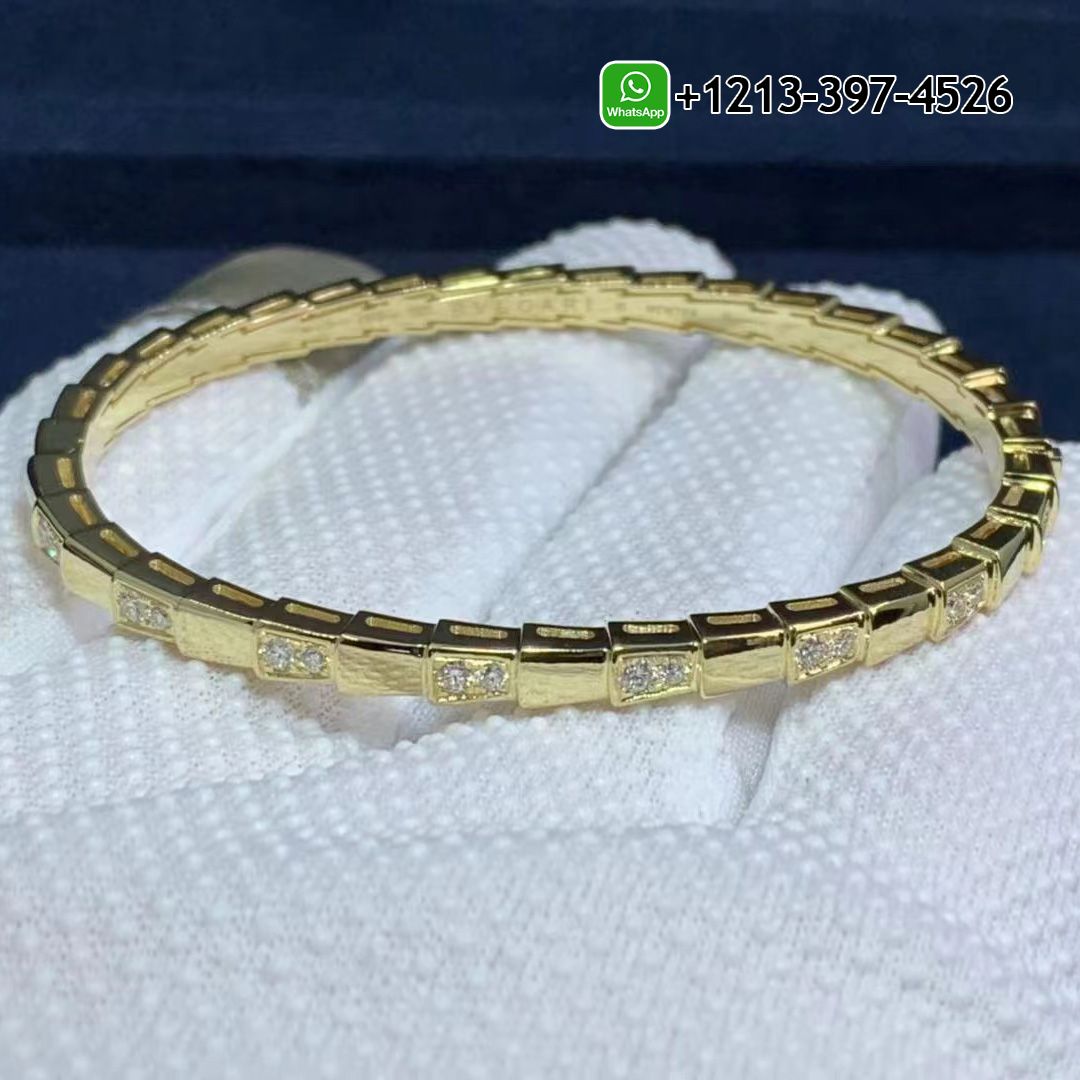 Bvlgari Serpenti 18k Yellow Gold Set with Demi Pavé Diamonds Bracelet