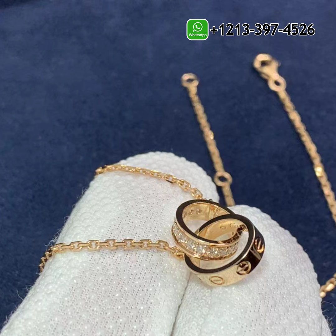 Cartier 18k Rose Gold Love Diamonds Necklace B7013900