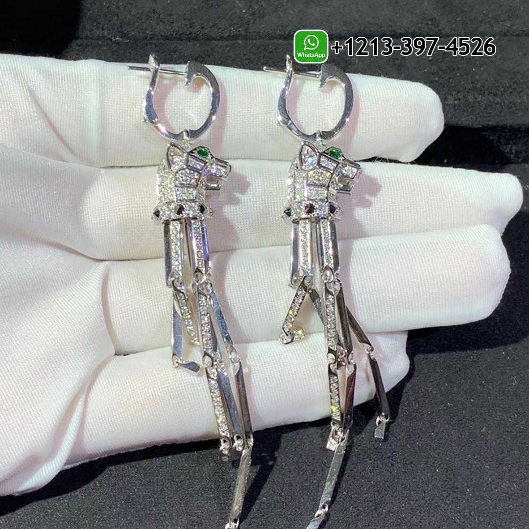 Cartier 18k White Gold Panthere de Cartier Diamonds Tassels Earrings N8045900