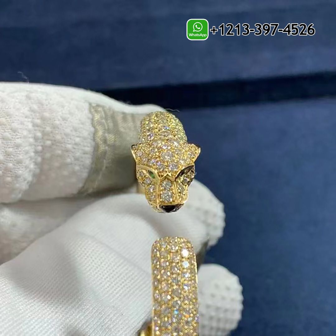 Cartier 18k Yellow Gold Pave Diamond Small Panthère de Cartier Bracelet N6718117