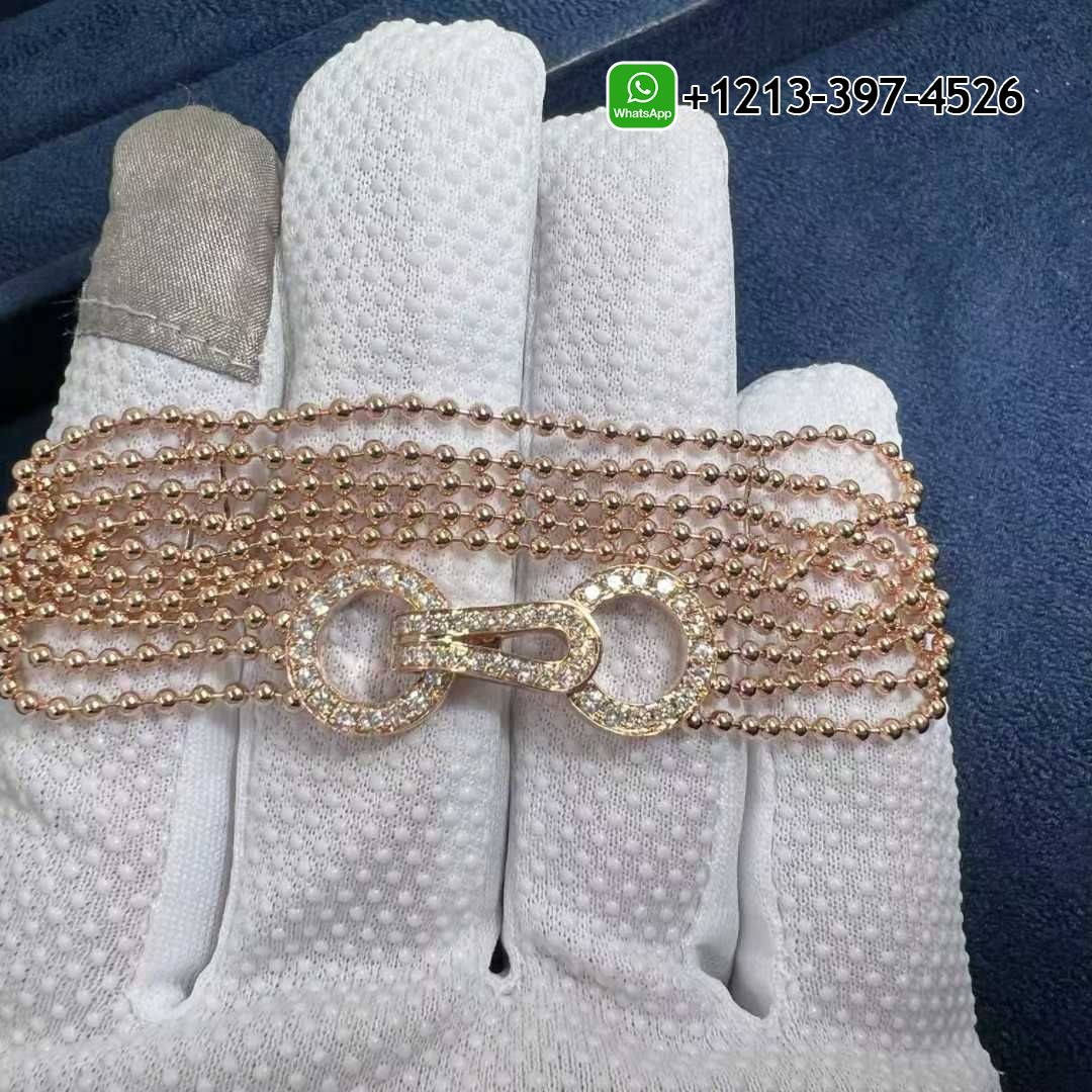 Cartier Agrafe 18k Rose Gold Pave Diamonds Tassel Bracelet N6719017