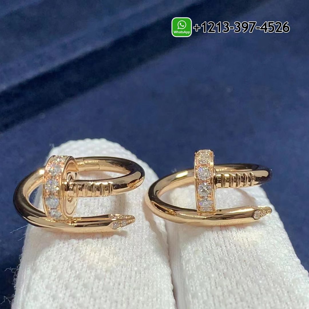 Cartier Juste Un Clou Cufflinks In 18k Rose Gold With Diamonds OG000236