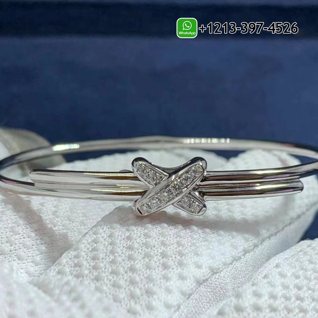 Chaumet 18k White Gold Jeux De Liens Diamonds Bracelet