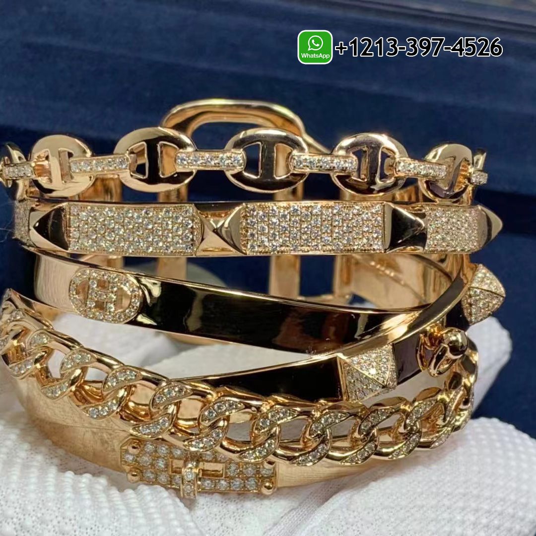 HERMÈS Alchimie 18K Rose Gold & Diamond Bracelet Cuff 4.73cts Exceptional & RARE
