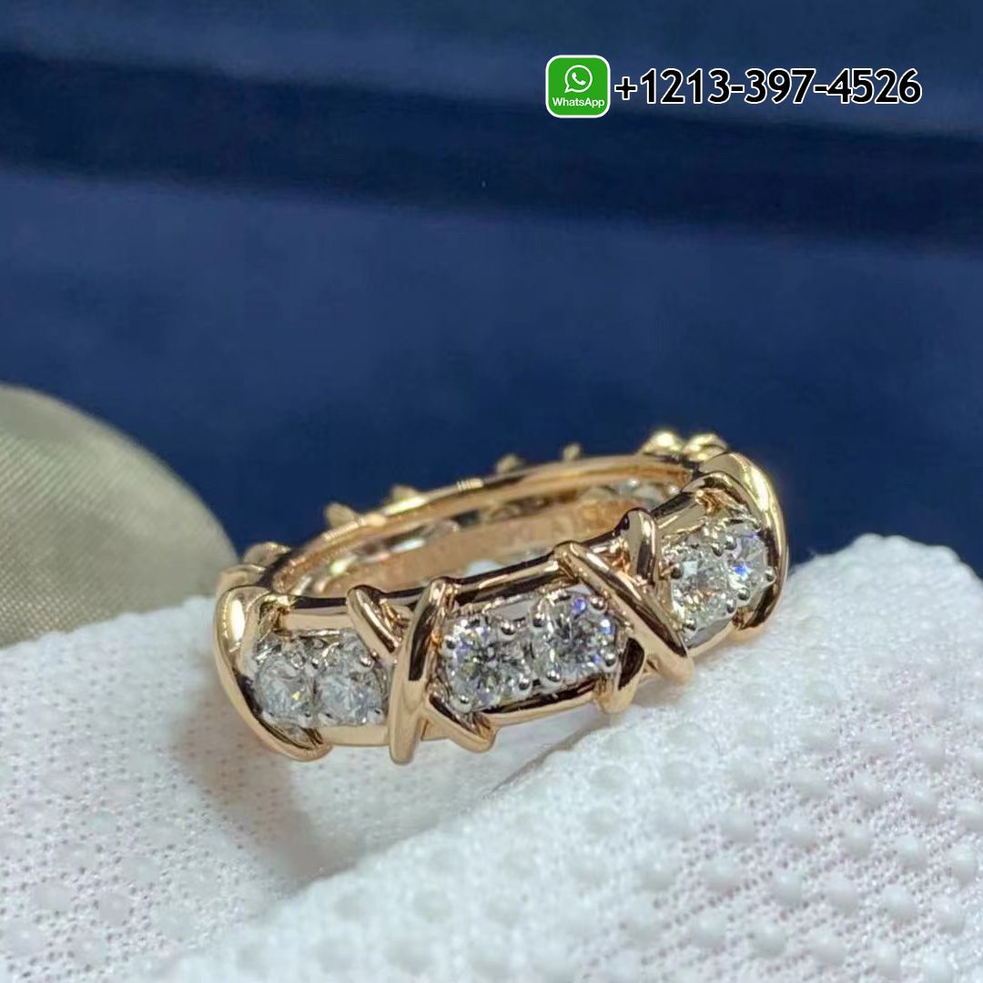 Tiffany & Co. Rose Gold Jean Schlumberger Sixteen Stone Diamond Ring