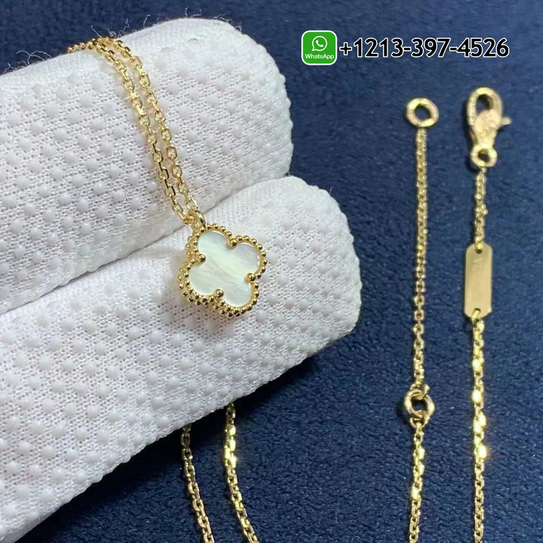 Van Cleef & Arpels Sweet Alhambra Mother of Pearl 18K Yellow Gold Pendant Necklace VCARF69100