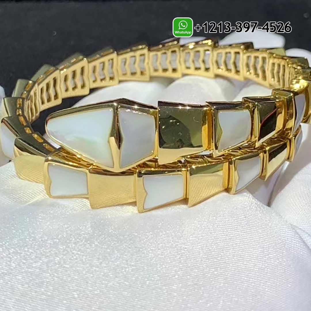 Bulgari Articulated Bulgari Serpenti Mother of Pearl Bracelet 362430