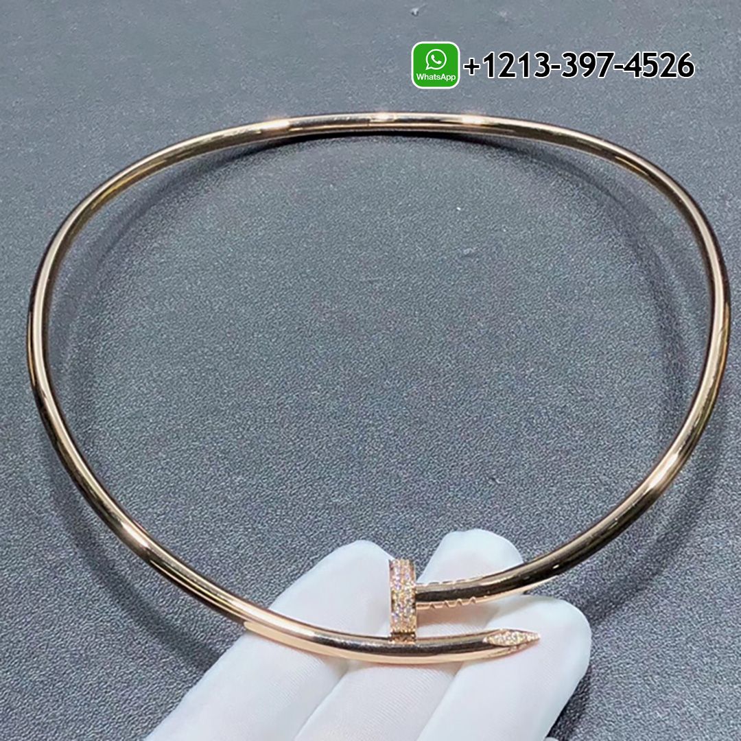 Cartier 18k Rose Gold Large Model Juste un Clou XL Model Diamond Nail Necklace N7424243