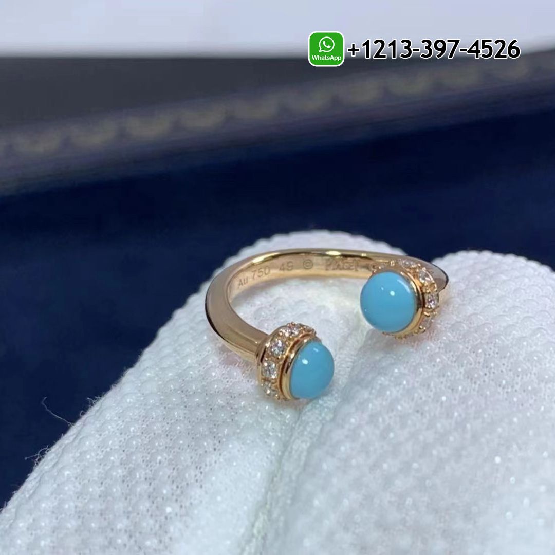 Piaget 18K Rose Gold Turquoise Diamond Ring G34P7D00