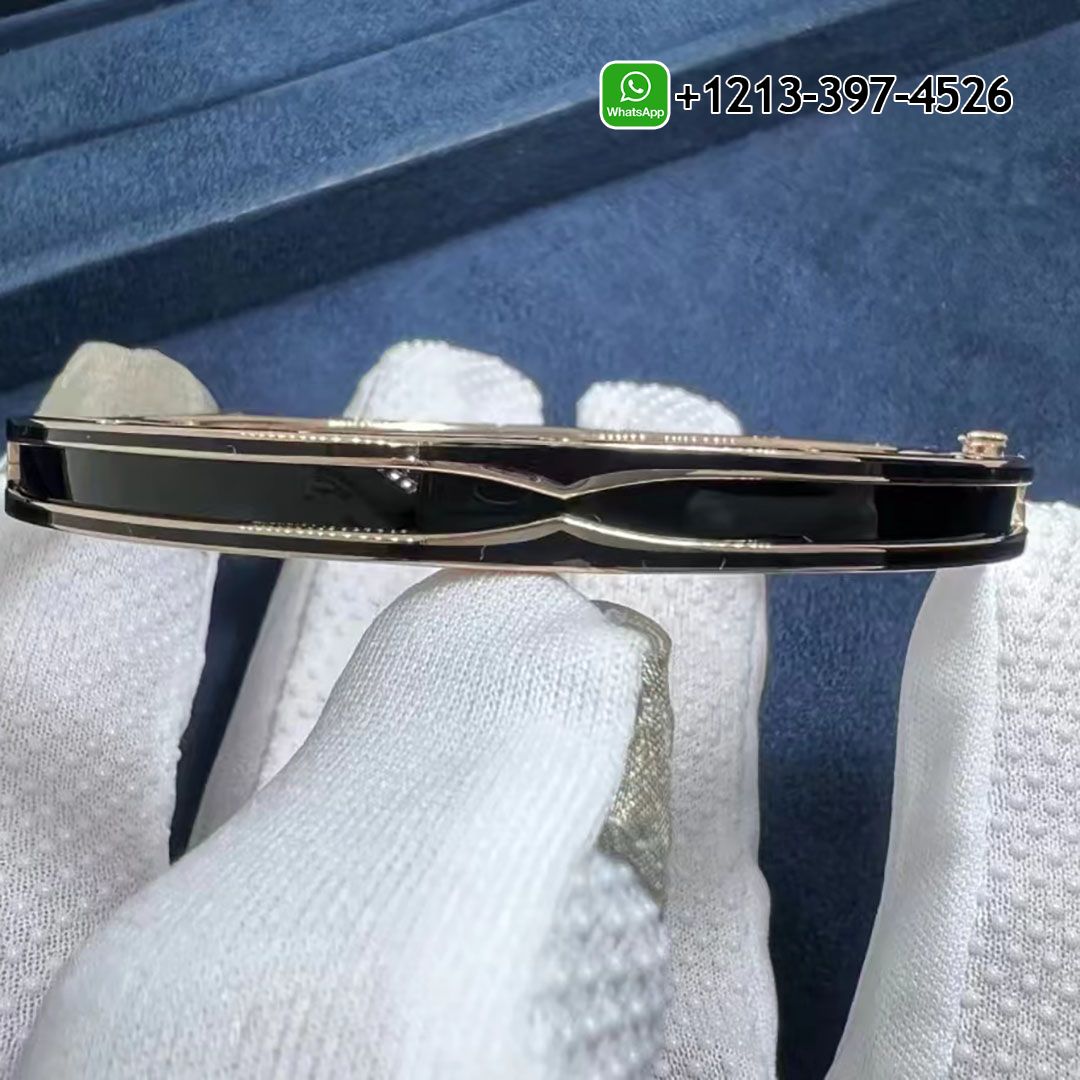 Bulgari B.zero1 bracelet in 18 kt rose gold with black ceramic Ref.: 358044