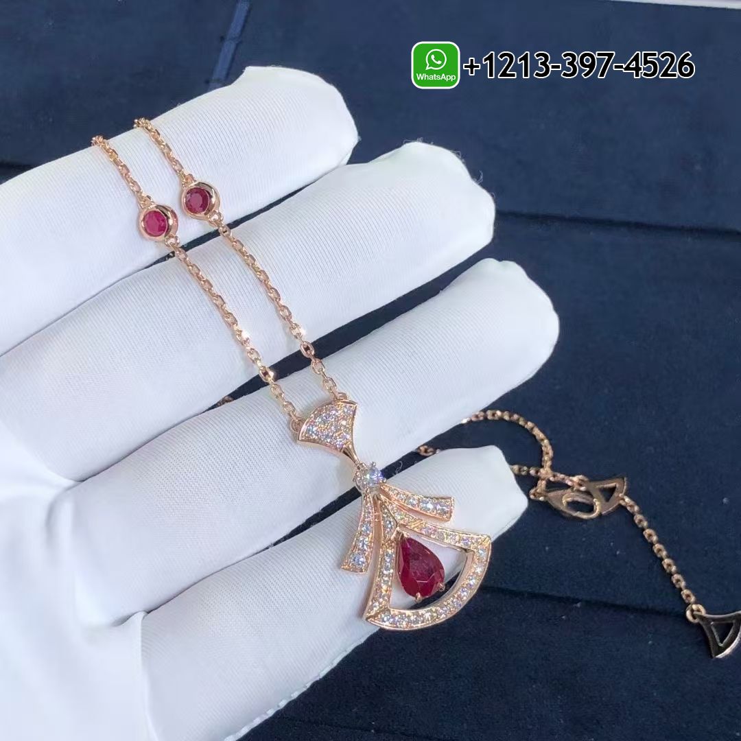 Bulgari Divas’ Dream Necklace Rose Gold Set Rubies and Diamonds Ref.: 356953