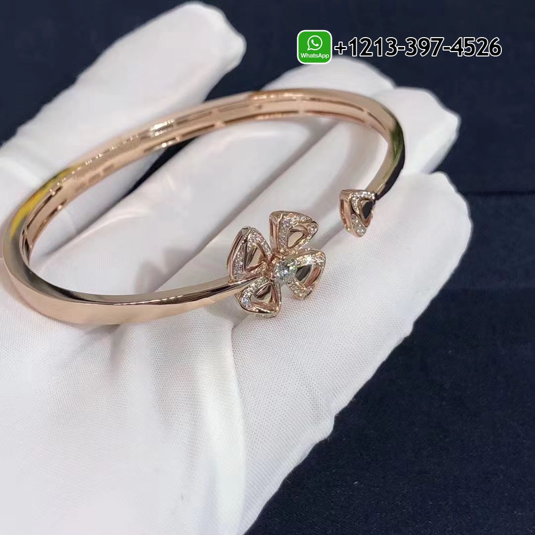 Bulgari Fiorever 18 Kt Rose Gold Pavé Diamonds Bracelet Ref.: 356268